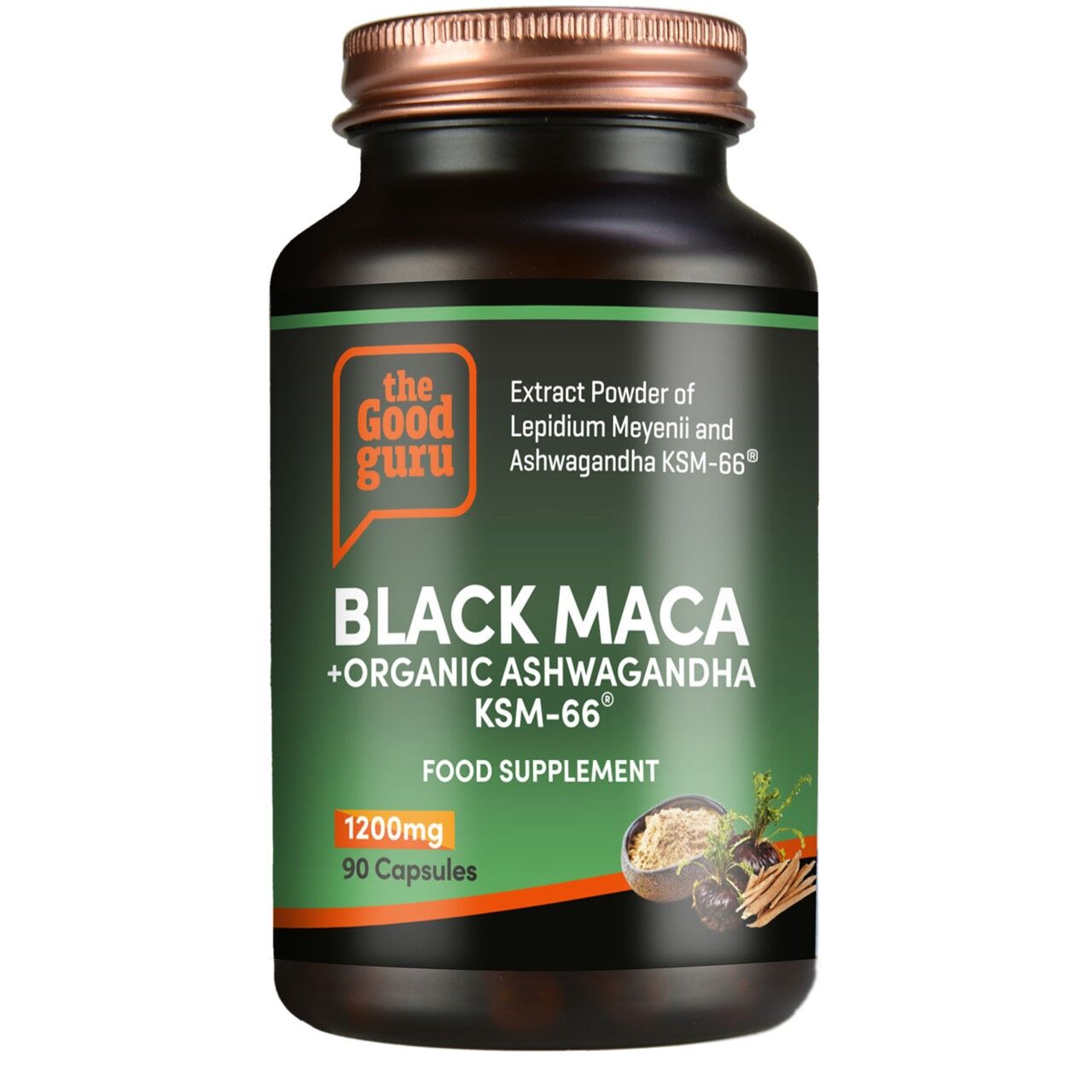 Black Maca + Ashwagandha KSM66 (90 capsules) - The Good Guru