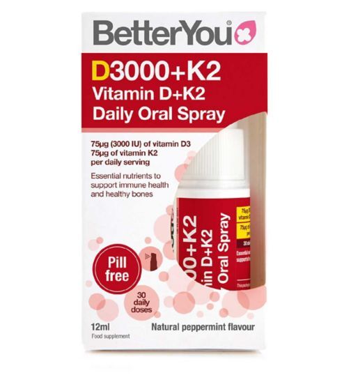 D3000 + K2 Daily Oral Spray 12ml BetterYou
