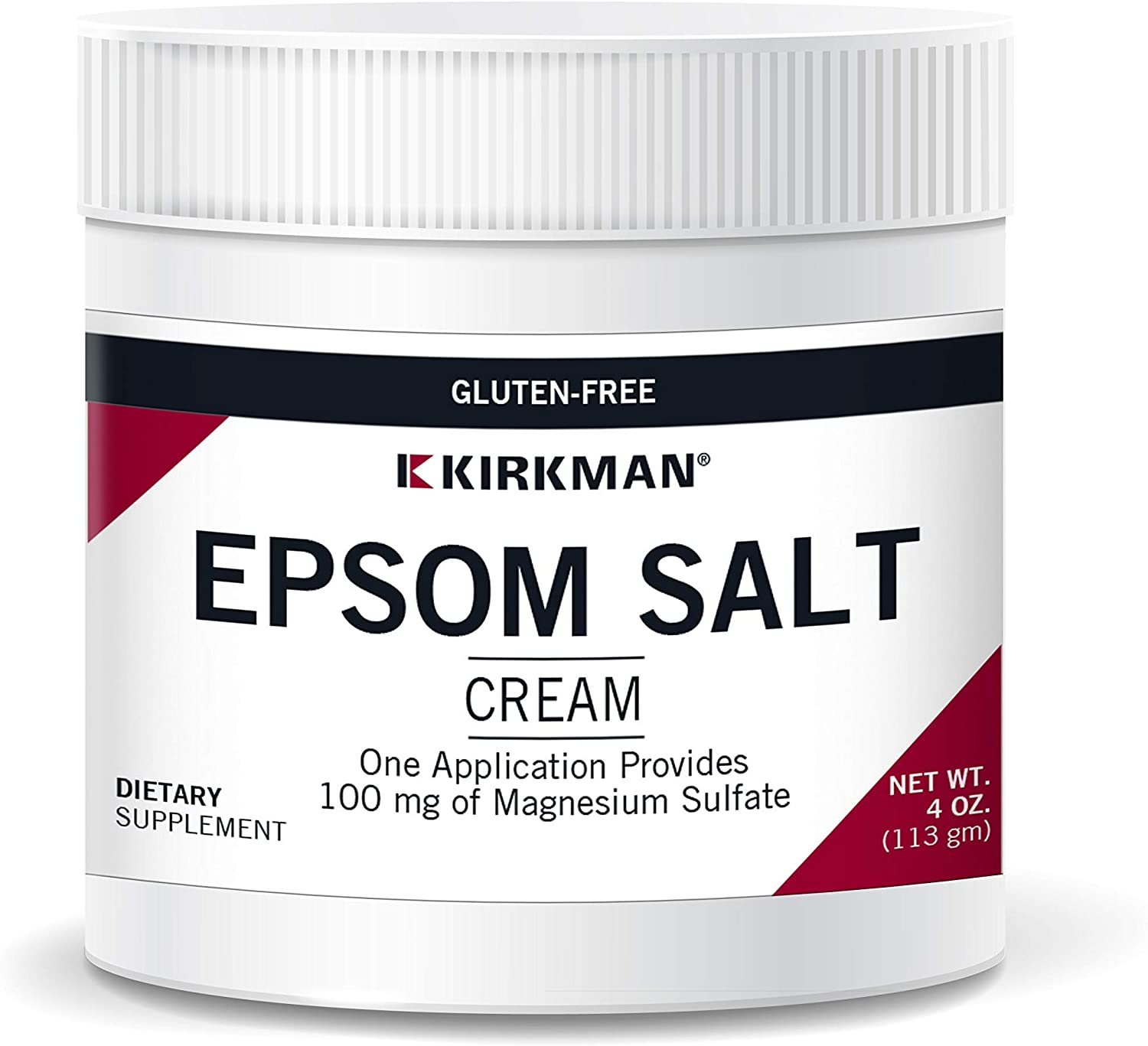 Epsom Salt Cream (Magnesium Sulfate) (4oz) 113g Kirkman Labs