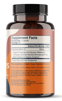Cordyceps 90 Caps (525mg) - Ohana - Image 2