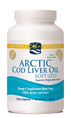 Arctic Cod Liver Oil Soft Gels (Lemon) 180 Soft Gels - Nordic Naturals