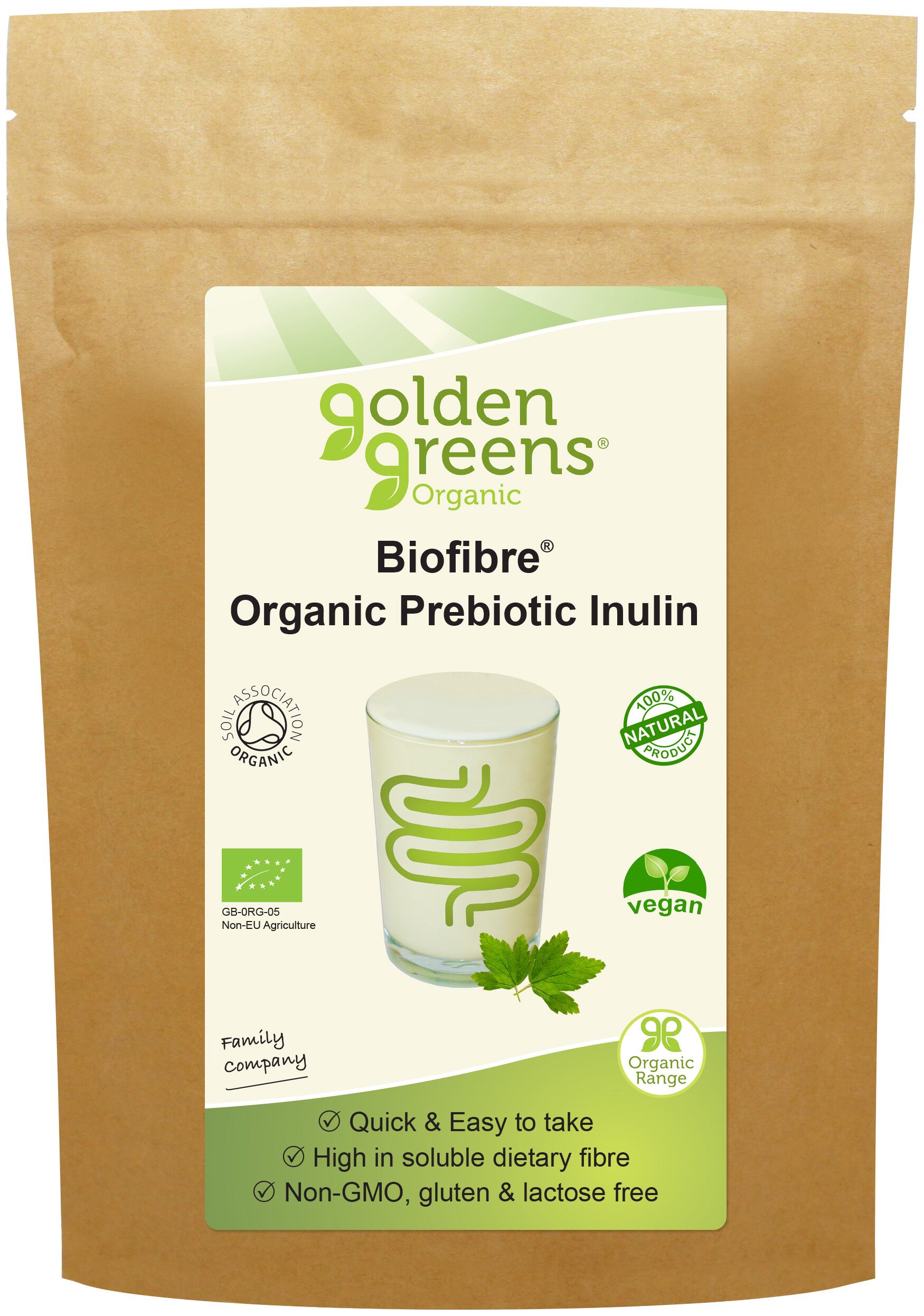 Biofibre Organic Prebiotic Inulin 250g Golden Greens