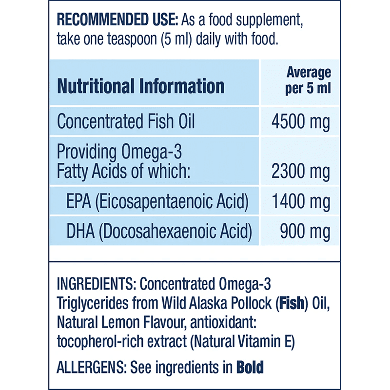 Wild Alaskan Fish Oil Peak Omega-3 Liquid 2300mg (Lemon) 125ml - Wiley's Finest - Image 2