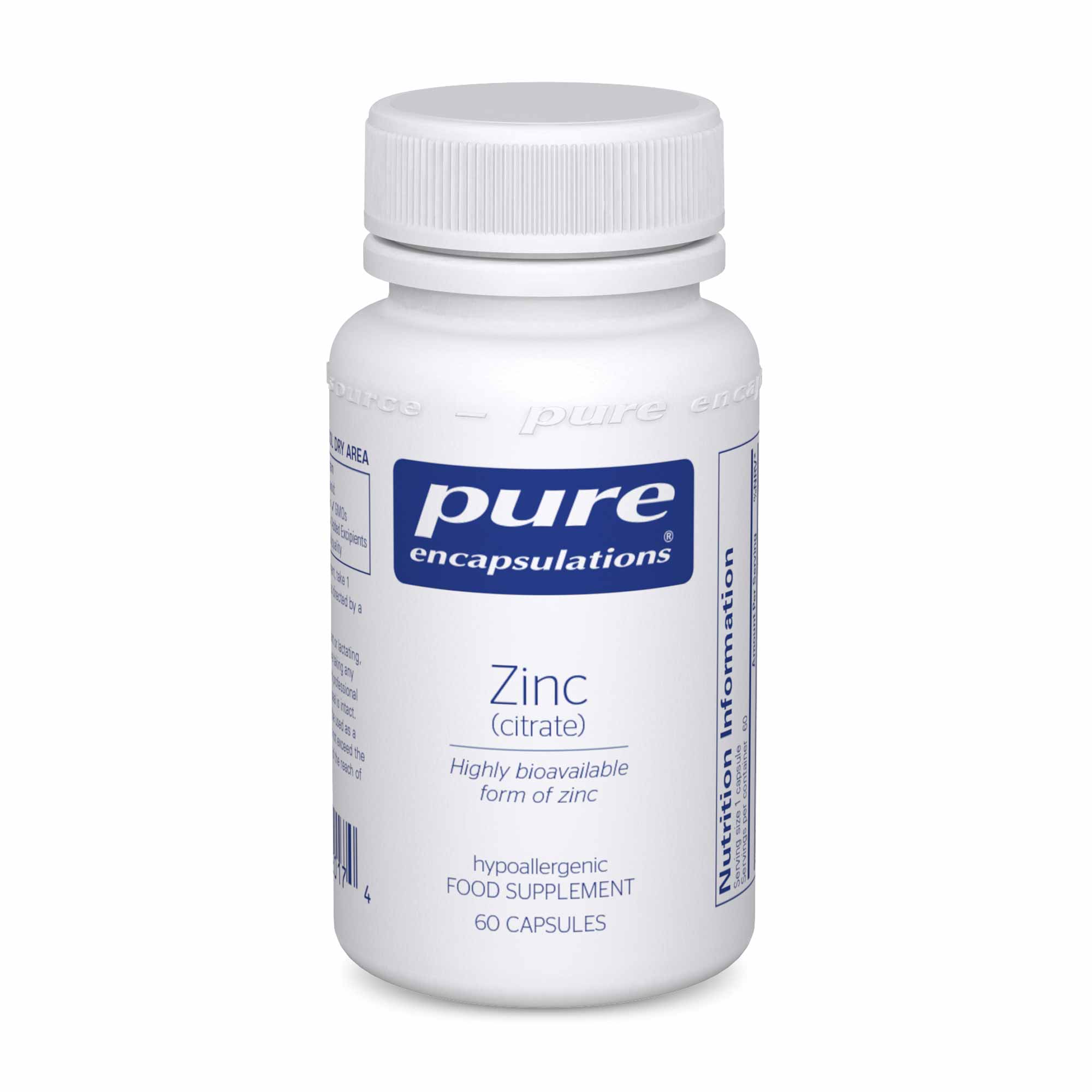 Zinc (citrate)- 60 vcaps - Pure Encapsulations